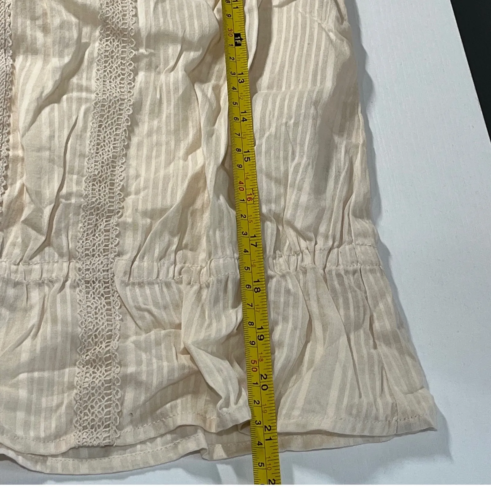 Kimchi Blue Cream Lace Square Neck Puff Sleeve Peasant Blouse Top Women's Medium - Image 8