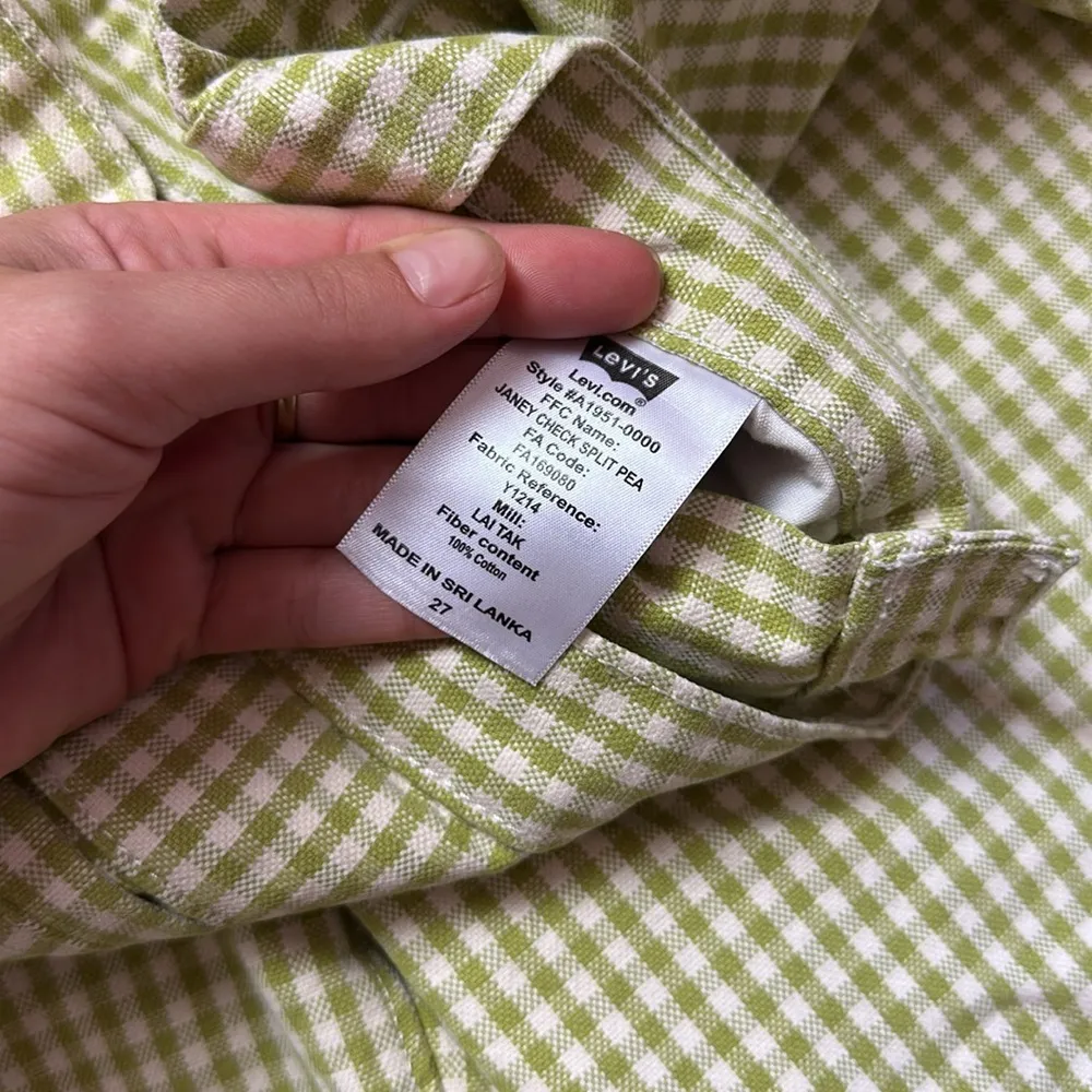 Levi's NEW  GREEN GINGHAM HIGH RISE JEANS - Image 4