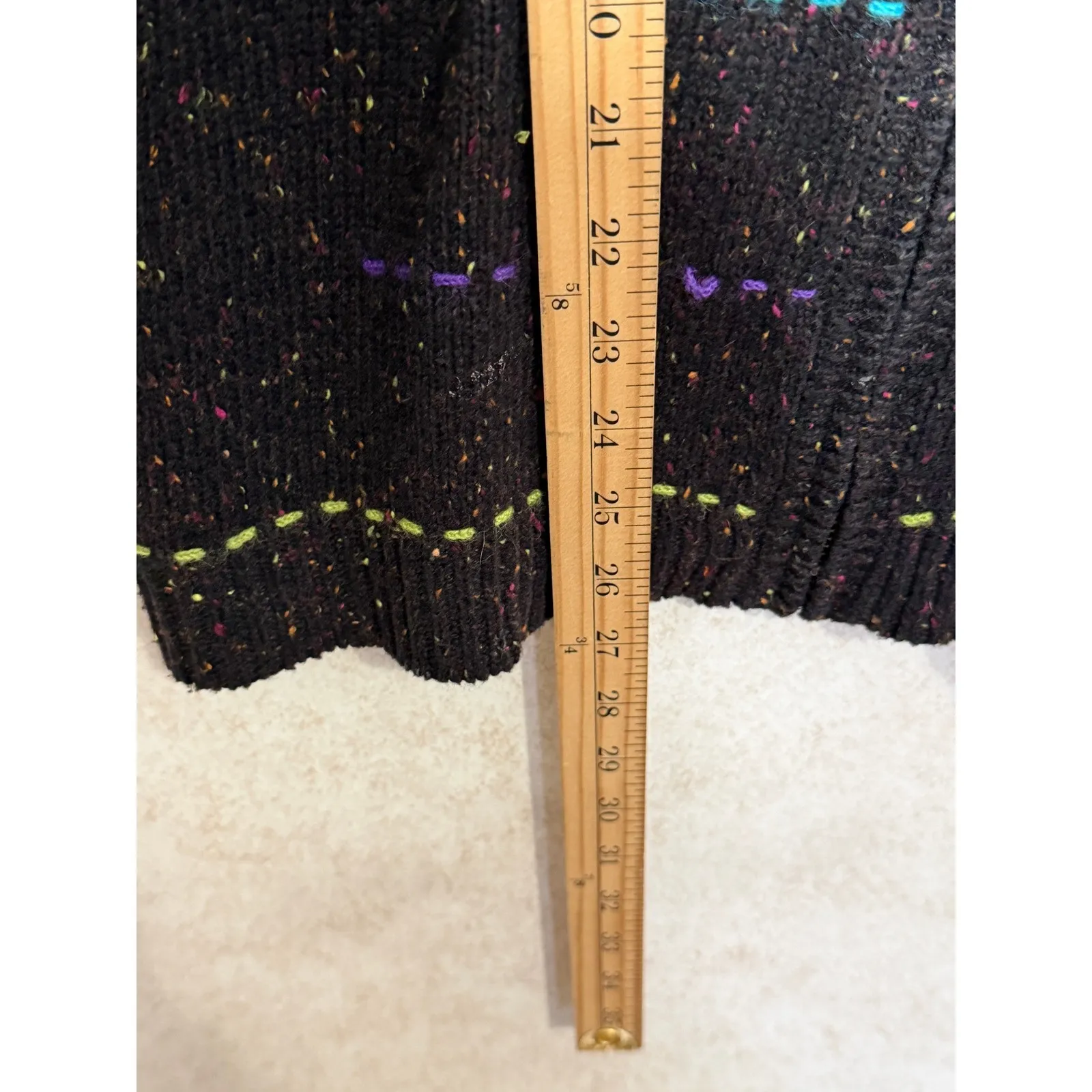 Coldwater Creek Speckled Knit Full Zip Sleeveless Vest Colorful Stitching Sz 1X - Image 4