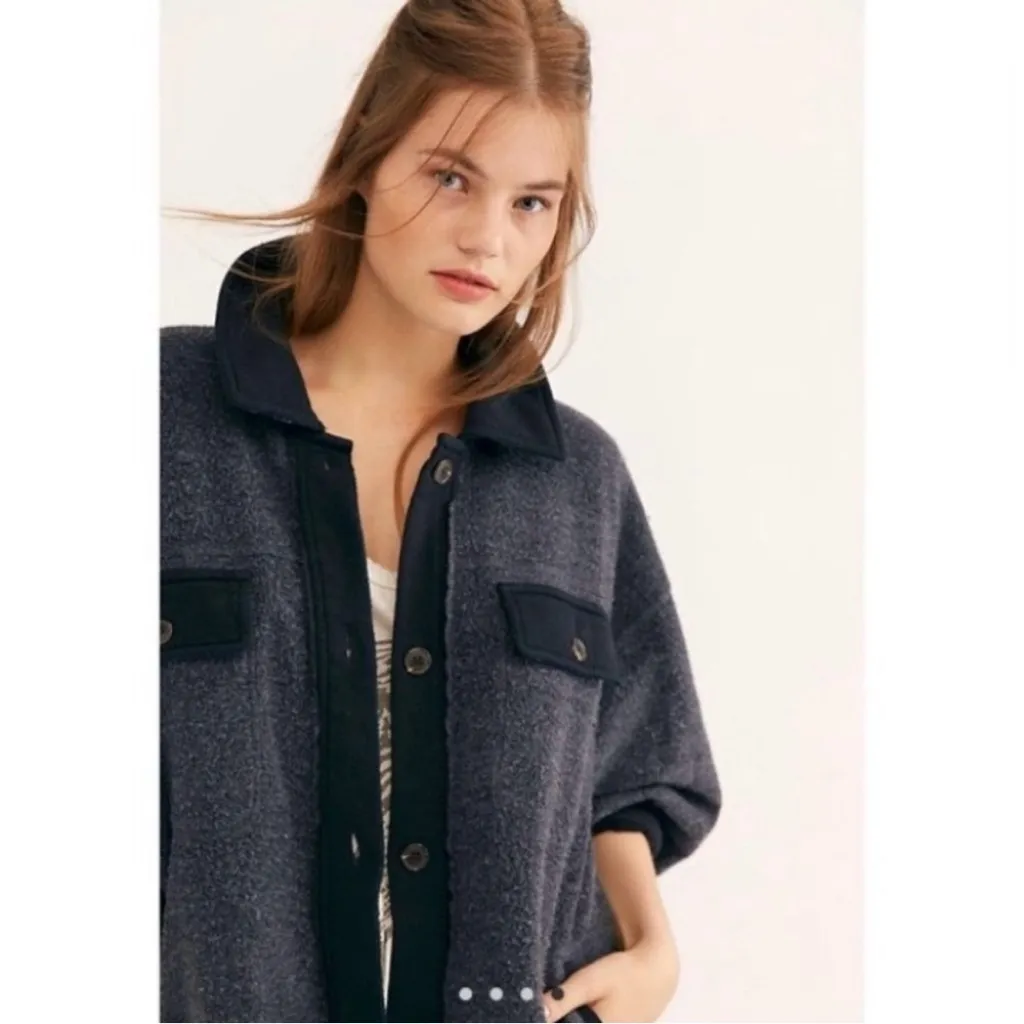 NEW Free People Ruby Jacket Shacket Washed Black - Image 3