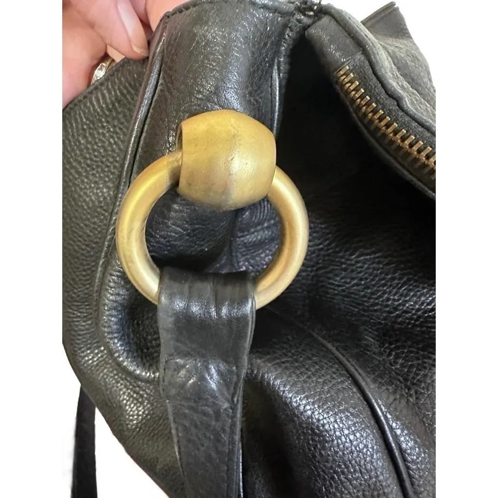 PLINIO VISONA MADE IN ITALY LEATHER PURSE Shoulder bag Zipper Detail - Image 6