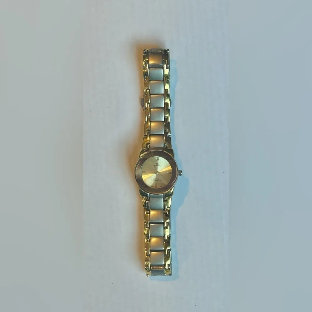 Denacci Two Tone Quartz Analog Watch Faux Diamond Stainless Steel Wristwatch Gold - Image 9