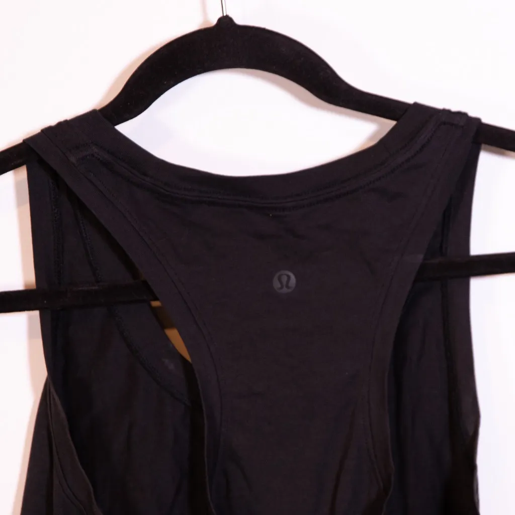 Lululemon Women's Cotton Racerback Sleeveless Athletic Work Out Tank Top Black  - Image 2