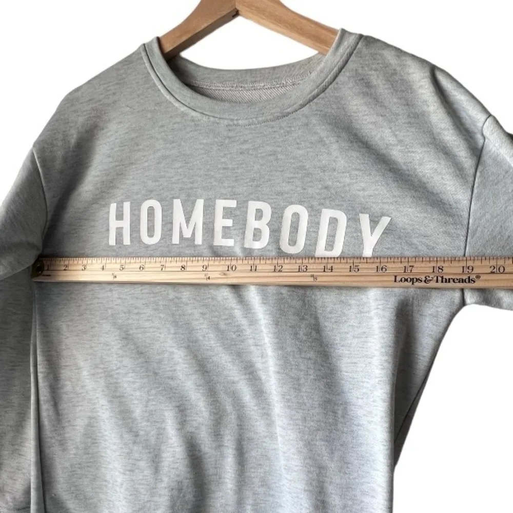 Women's Homebody sweater silver grey funny long sleeve light fabric mom size s . - Image 3
