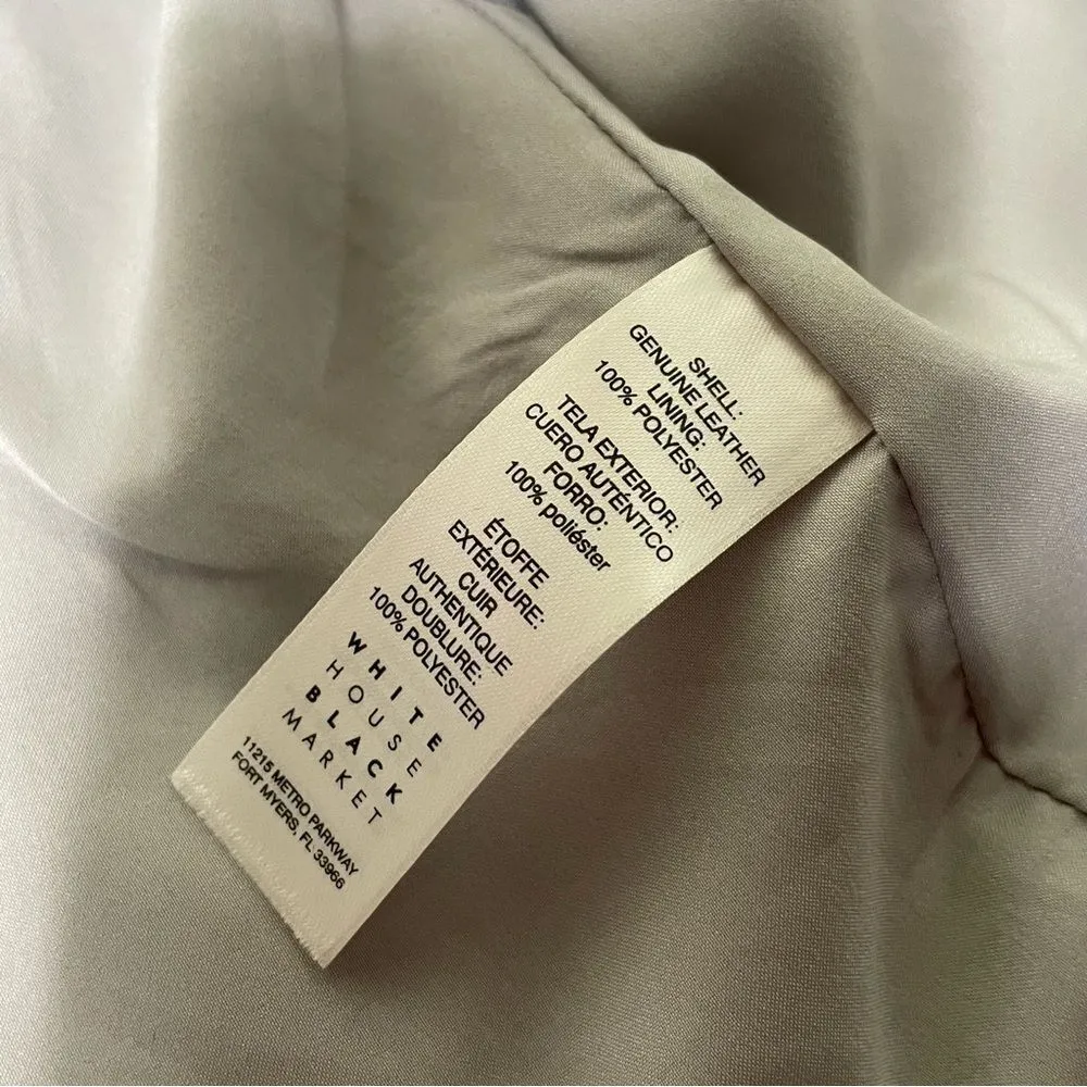 White house black‎ market genuine leather fringed open front Western jacket XS - Image 7