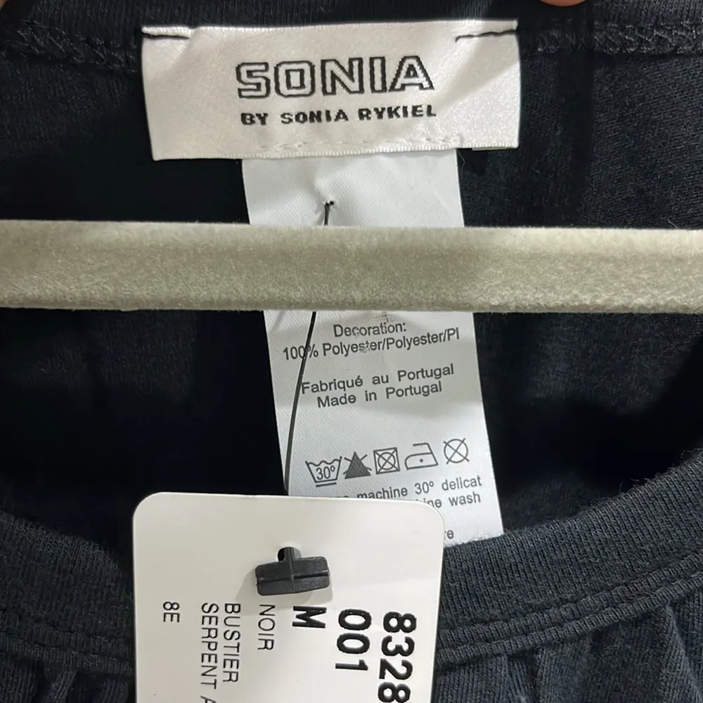 NWT Sonia By Sonia Rykiel Rhinestone Stone Serpent Neckline Black Tank Top Sz M Size M - Image 4