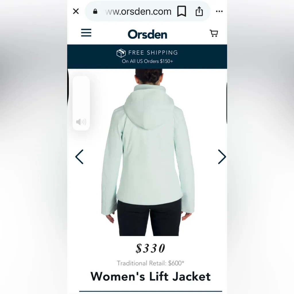 ORSDEN Women's Lift Jacket Glacier Medium White - Image 3