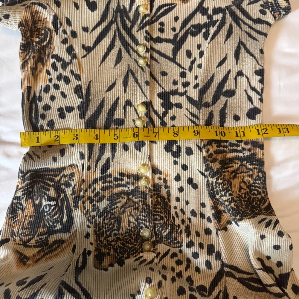 LA FETE Vintage Enchanted LION PRINT COTTON BLEND F13 Black Size M - Image 11