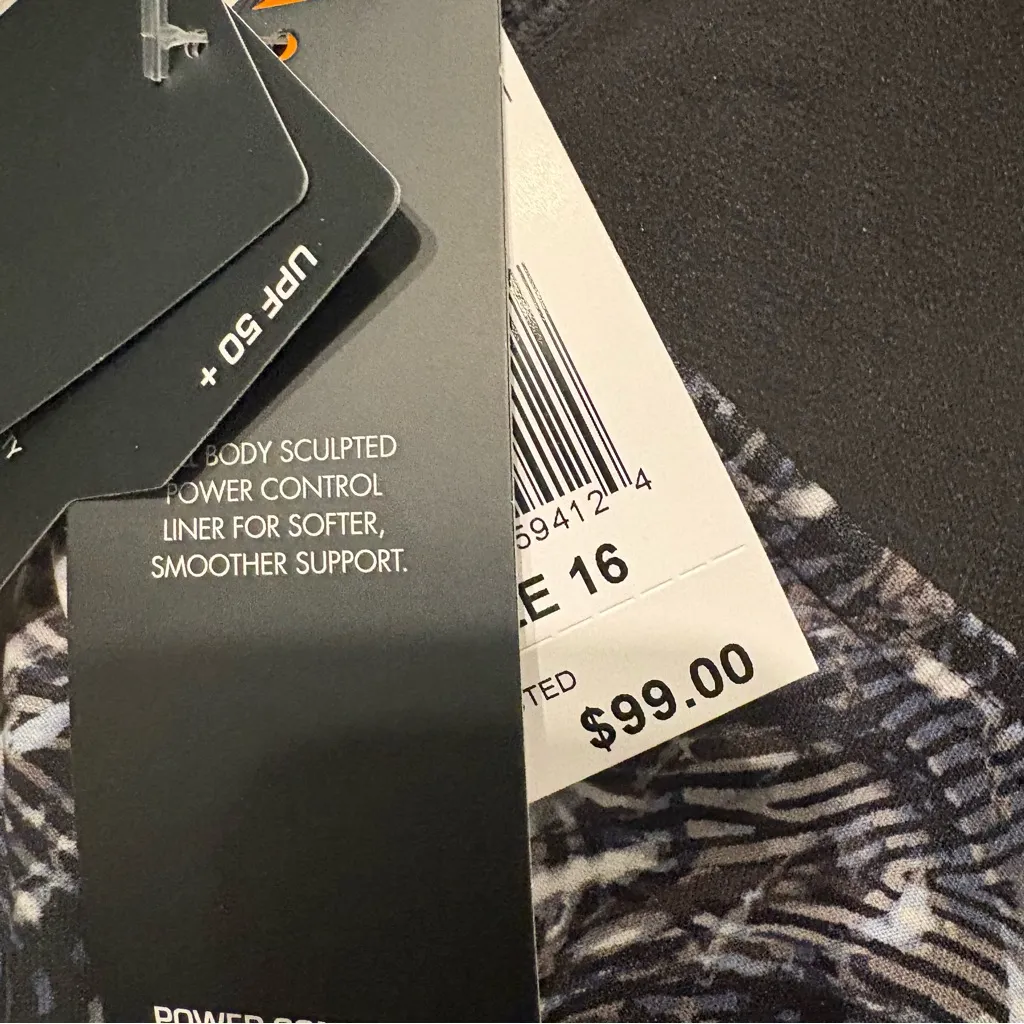 NWT, TYR Quake Durafast Elite Square Neck Controlfit One Piece Swimsuit, Sz 16 Blue - Image 14