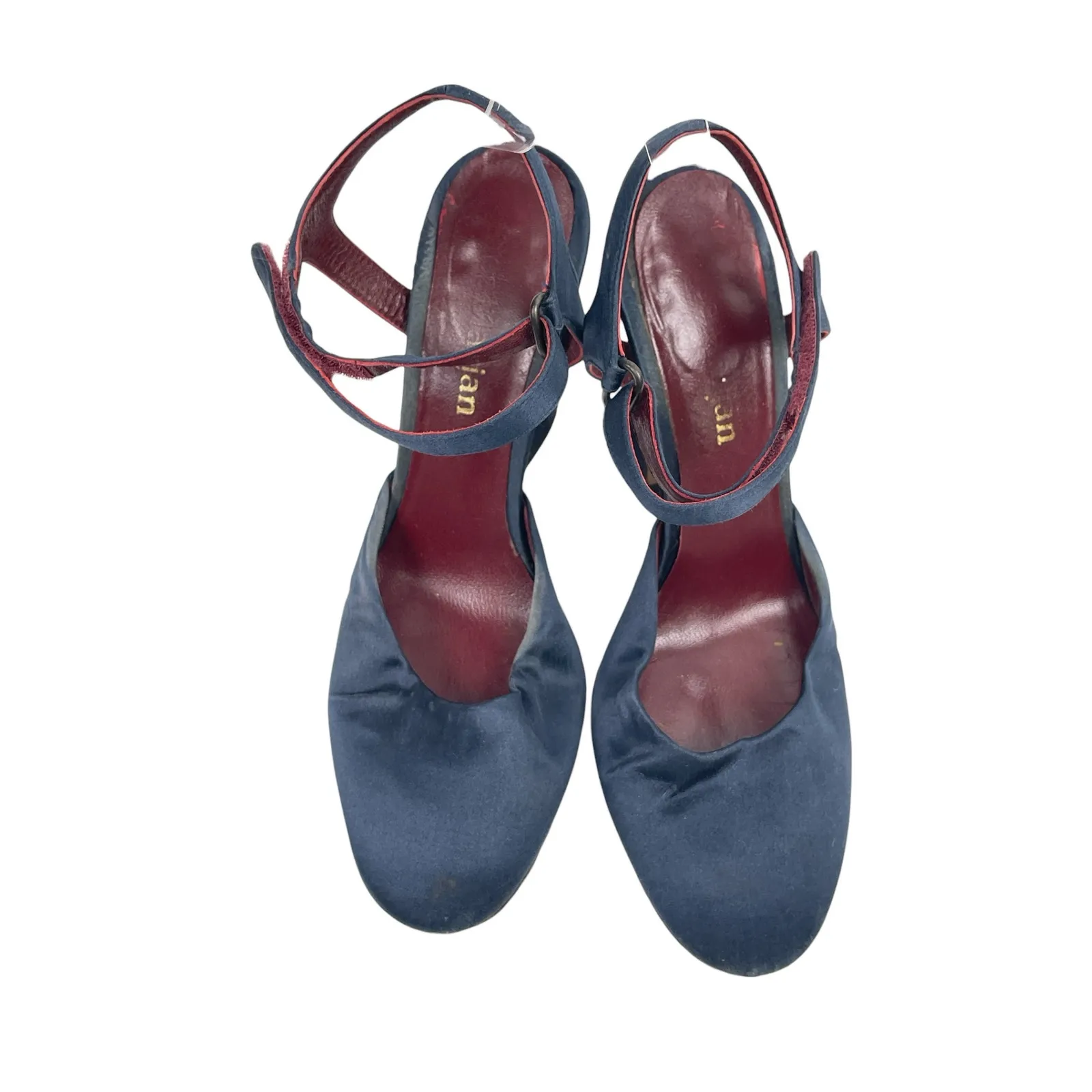 Sies Marjan Women's Blue Suede Closed Toe Ankle Strap Heels Sandals Size 6.5 - Image 2