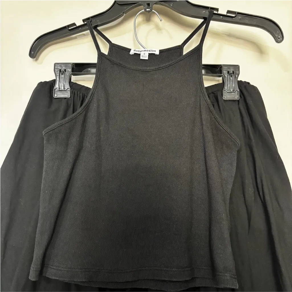 REFORMATION Cassandra Black Cotton Set S - Image 10