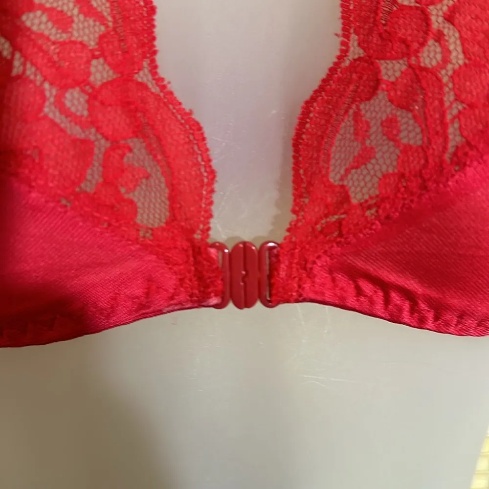 Vintage JC Penney Style 4256 Red Satin Lace Underwire Unlined Bra 34C Size undefined - Image 6