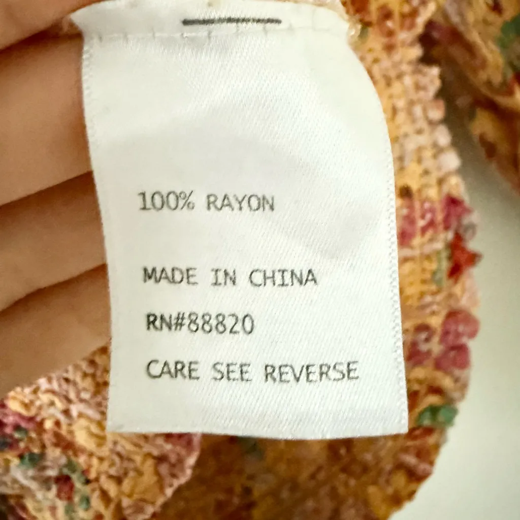 cupcakes & cashmere Off The Shoulder Blouse w/Smocked Hem in Pink Orange Size S - Image 4