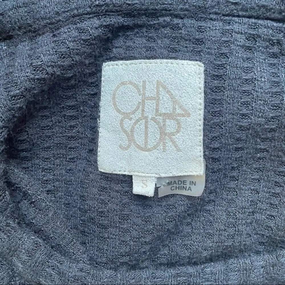 Chaser Thermal Tee Black Waffle Knit Long Sleeve Layering Top Women’s Size Small - Image 6