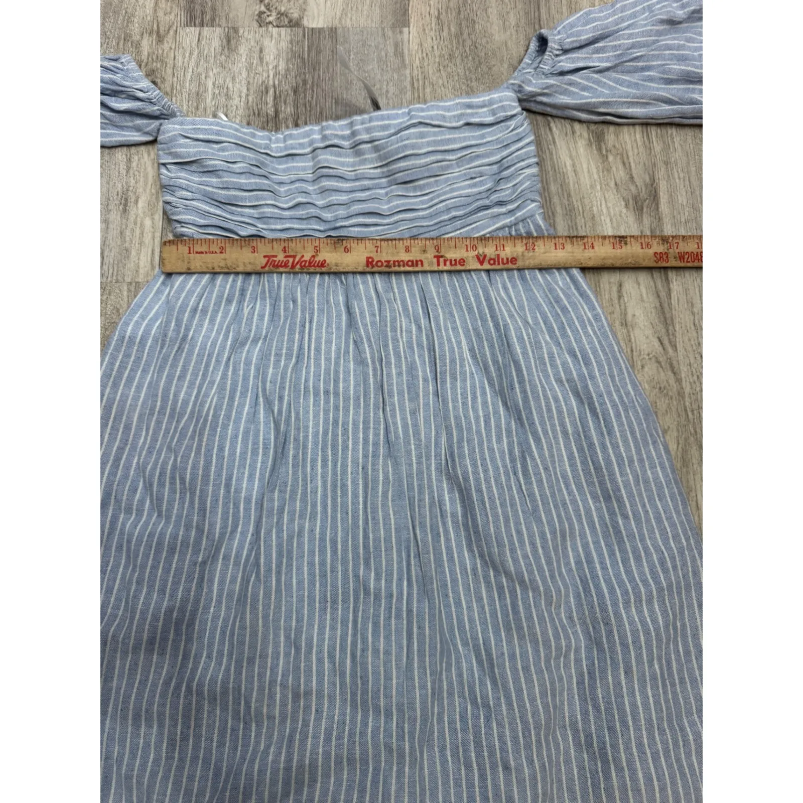 Abercrombie Fitch Emerson Off Shoulder Striped Smocked Mini Dress Size XS - Image 5