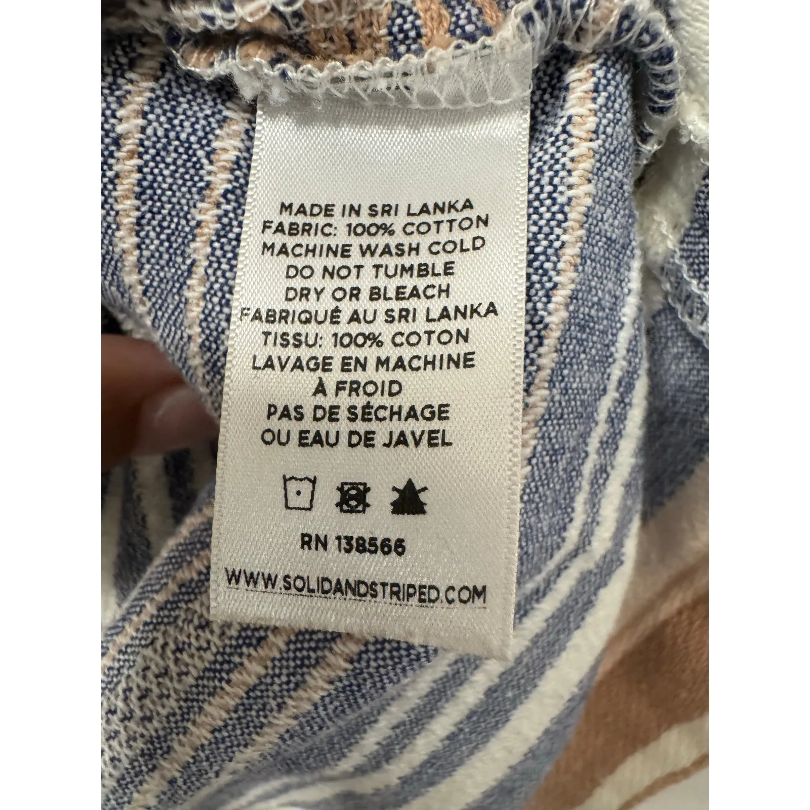 Solid & Striped Medium Chambray Striped Tunic Kimono Beach Swimsuit Cover Up - Image 6