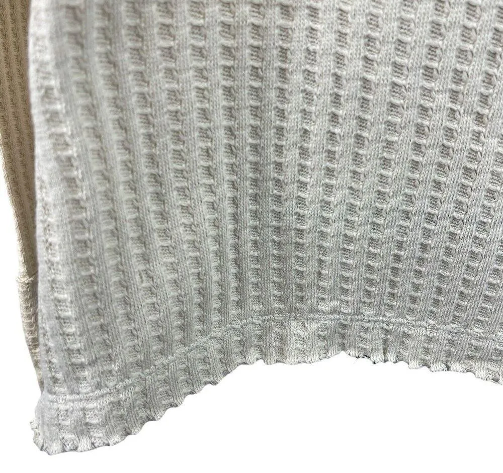 Free People Large Thermal Top Juicy Cowl Neck Split Back Long Sleeve Stone Cold - Image 7