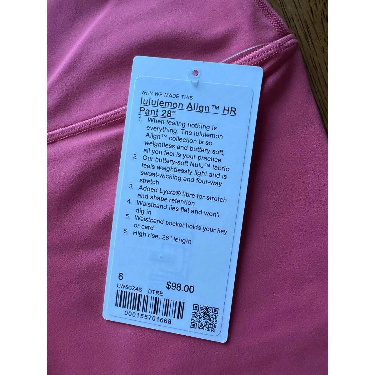 Lululemon Align High Rise 28” Desert Red Size 6 NWT - Image 4