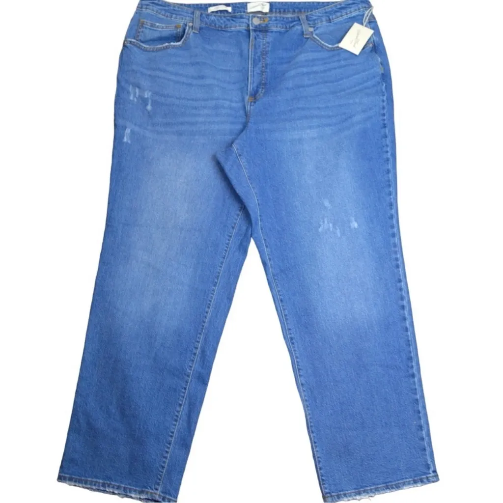 Universal Thread High Rise 90s Straight Leg Medium Wash Size 26 (tag size 28) - Image 3