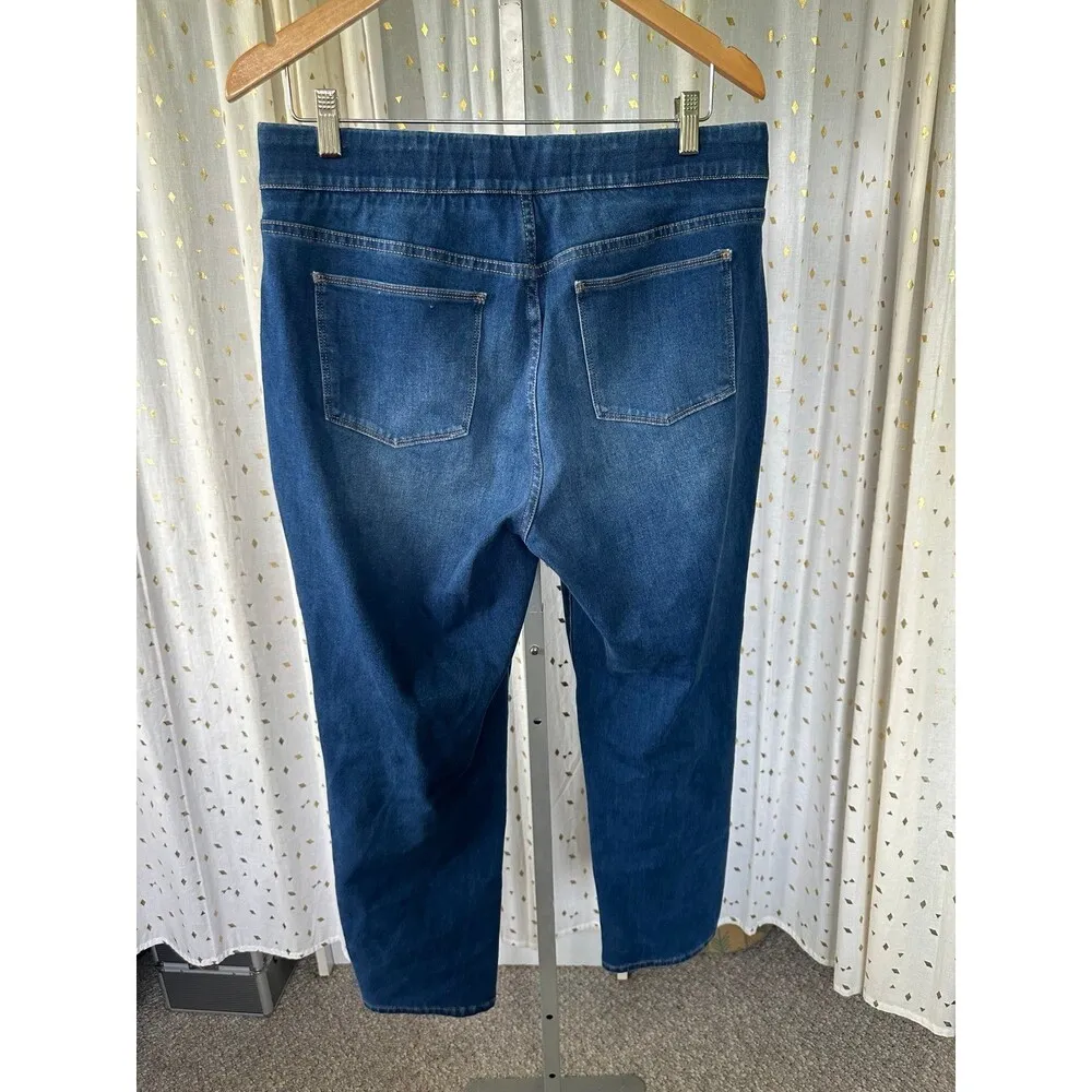 Soft Surroundings Ultimate Denim Pull On Elastic Band Waist Jeans Petite Large - Image 6