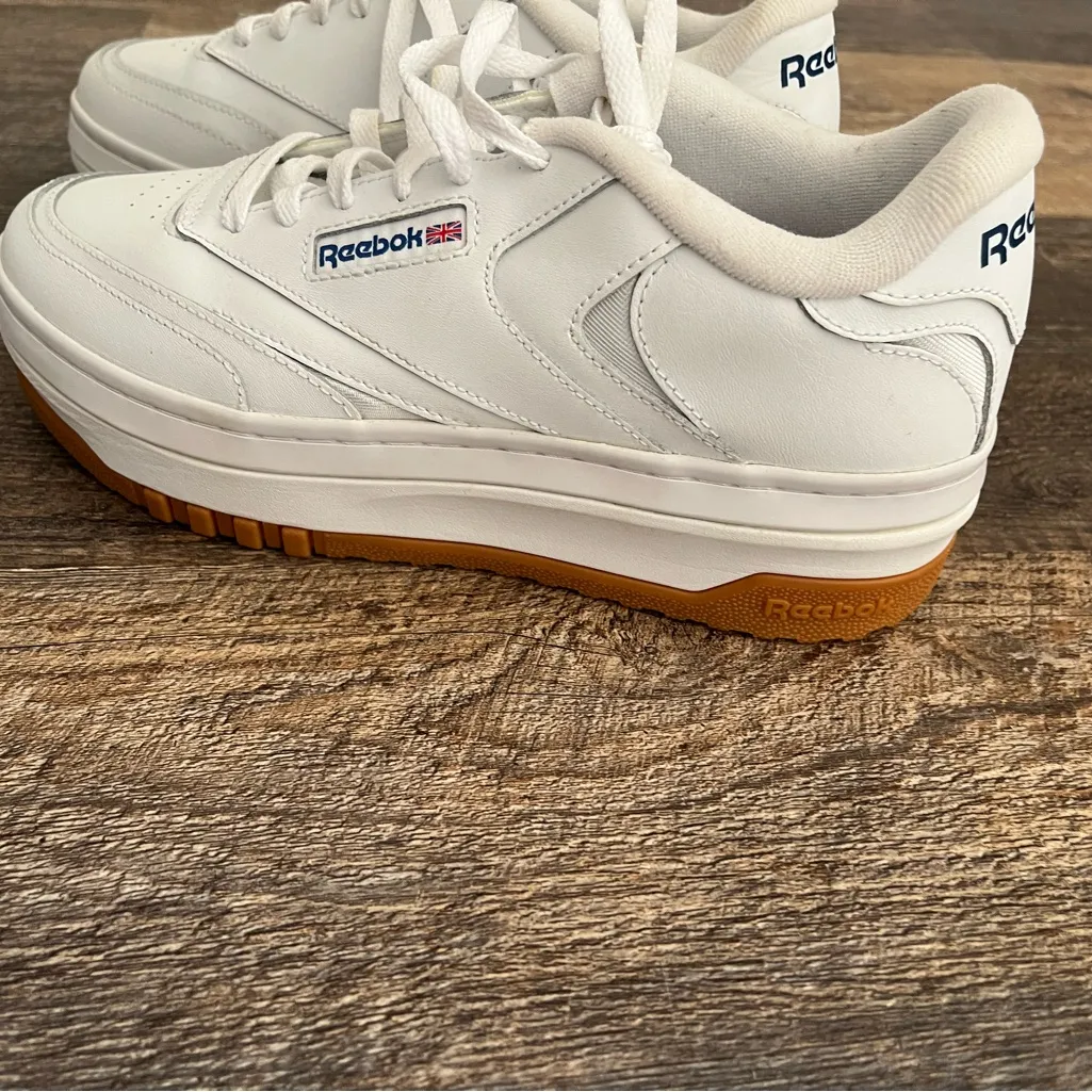 Reebok Classic White Sneakers with Brown Sole - Image 2