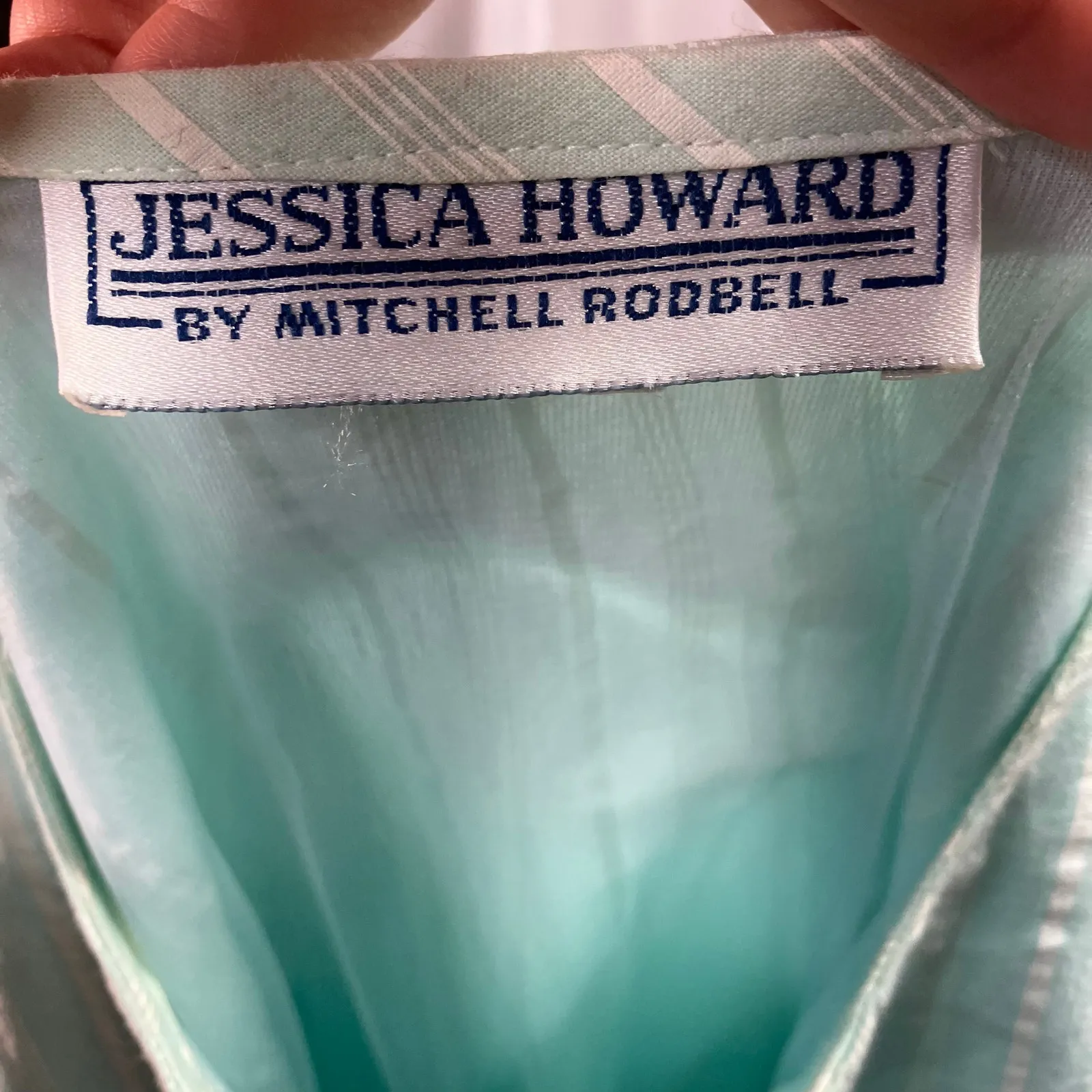 Vintage 80's Jessica Howard Striped Pastel Short sleeve Dress Womens 6 Smocked‎ - Image 7