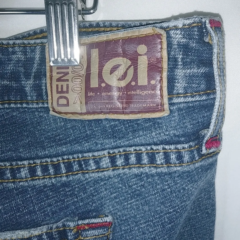 Lei 16 38x30 Red Contrast Stitched Pocket Flare Jeans Plus Size 30 - Image 5