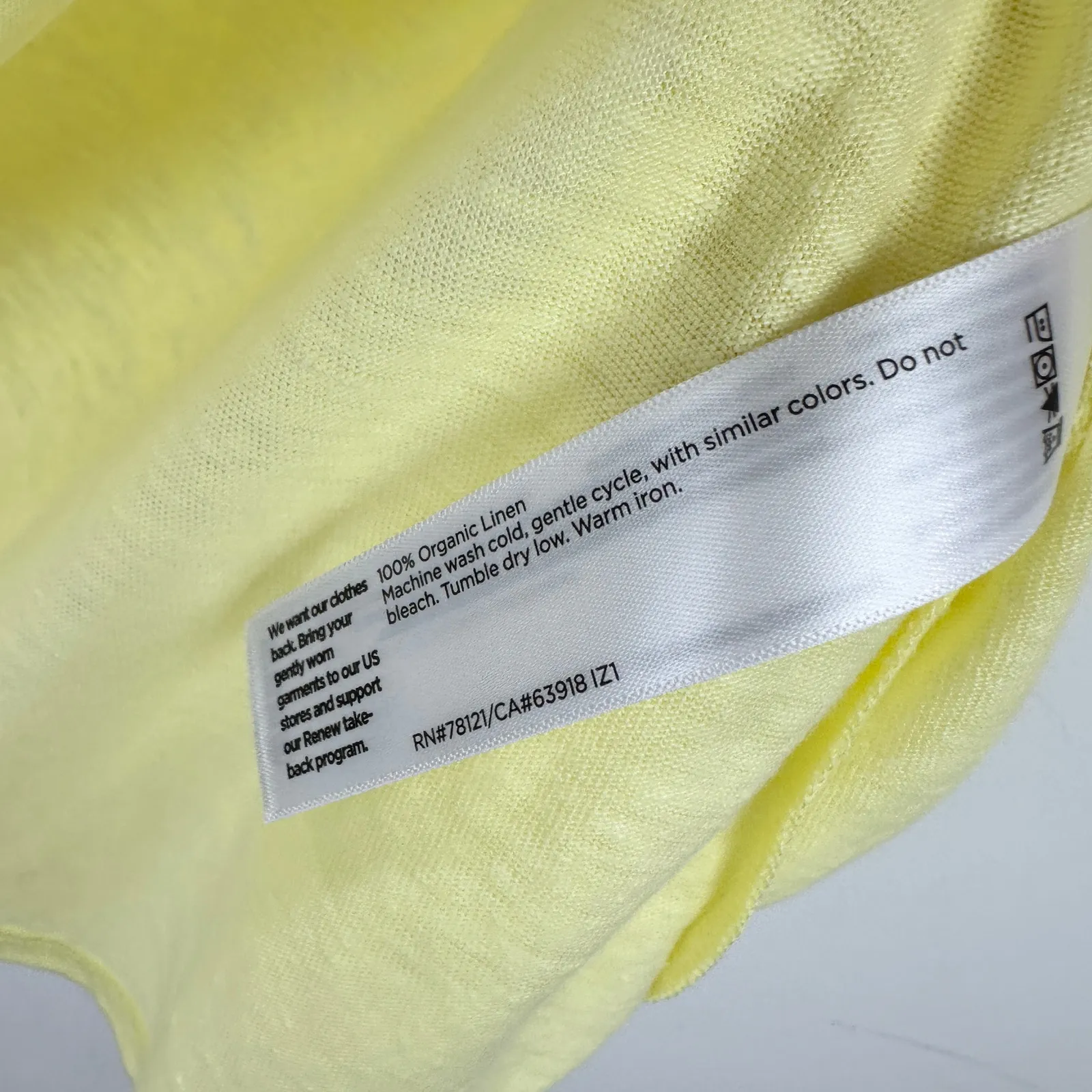 Eileen Fisher Crewneck Short Sleeve Organic Linen Tee Shirt Citrus Yellow M NWT - Image 9