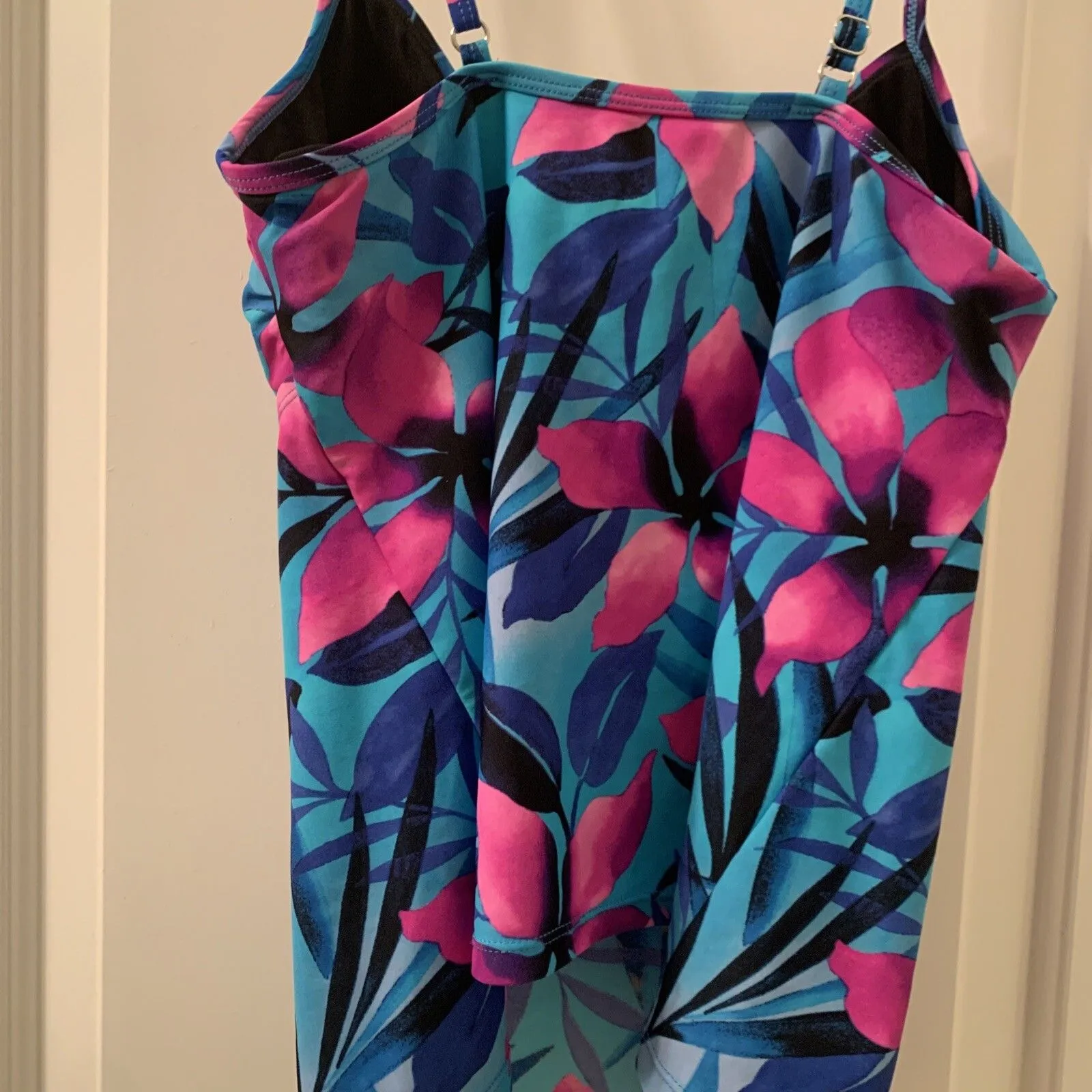 Swimsuits For All Shore Club Women's Floral Print Swim Tankini Top Size 12 - Image 8