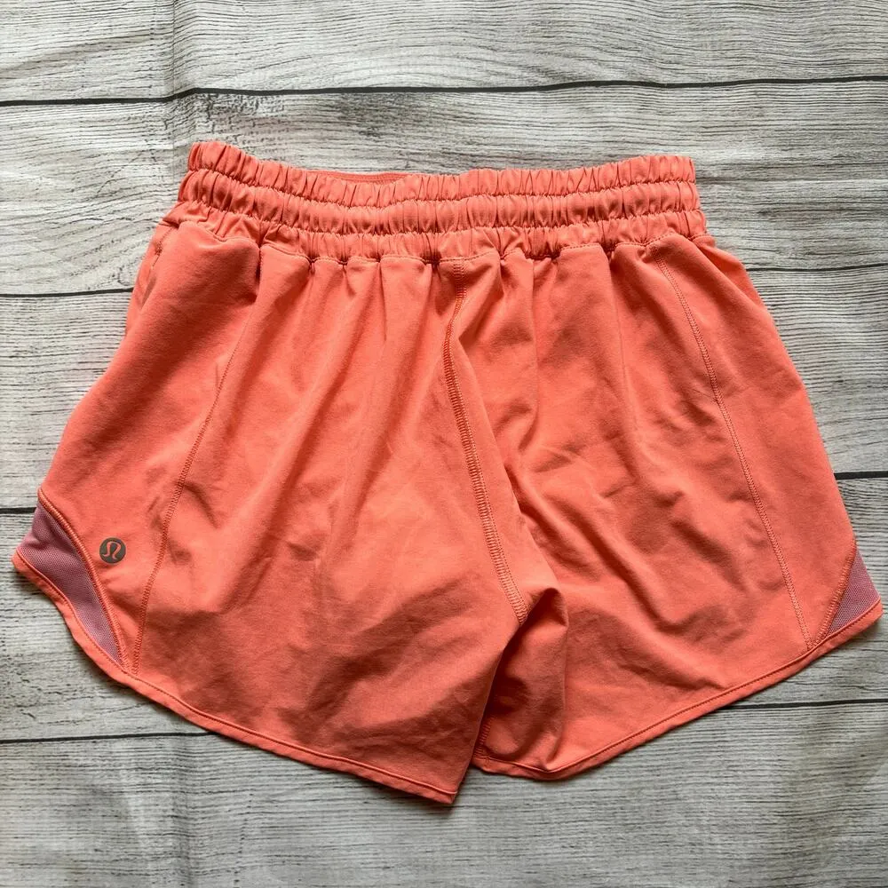 Lululemon Hotty Hot Short II Long 4" Sunset Orange Women Size 4 - Image 7
