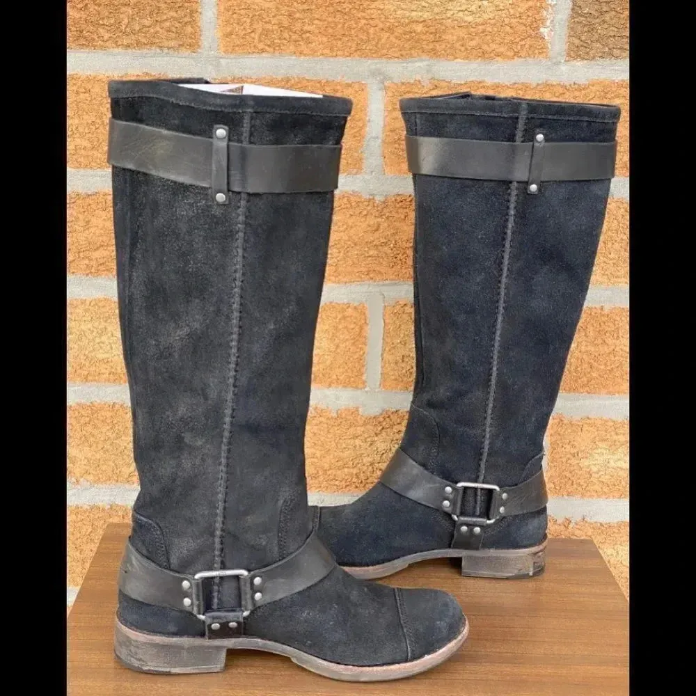 UGG WOMEN DREE BLACK LEATHER BOOTS Sz 7 - Image 10