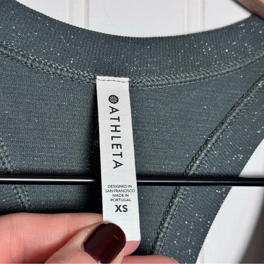 Athleta Momentum Seamless Green Sparkly Racerback Tank Top Women’s Size XS - Image 5