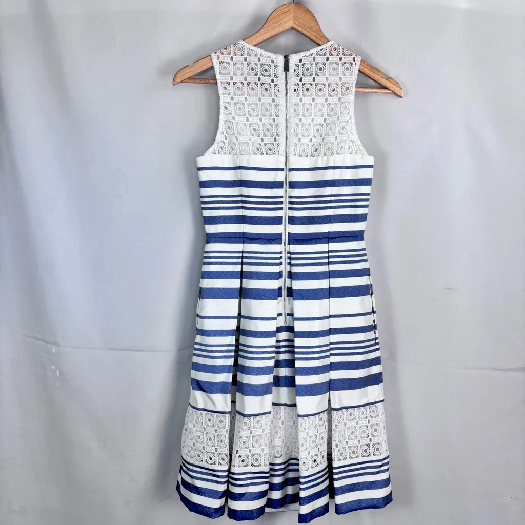 Vince Camuto Crochet Inset Stripe Fit & Flare Dress Size 0 - Image 5
