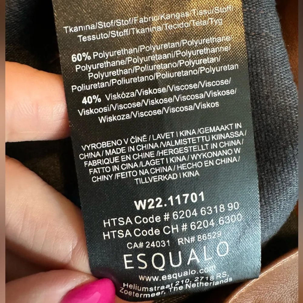 ESQUALO FAUX LEATHER PANTS Camel 6 - Image 5