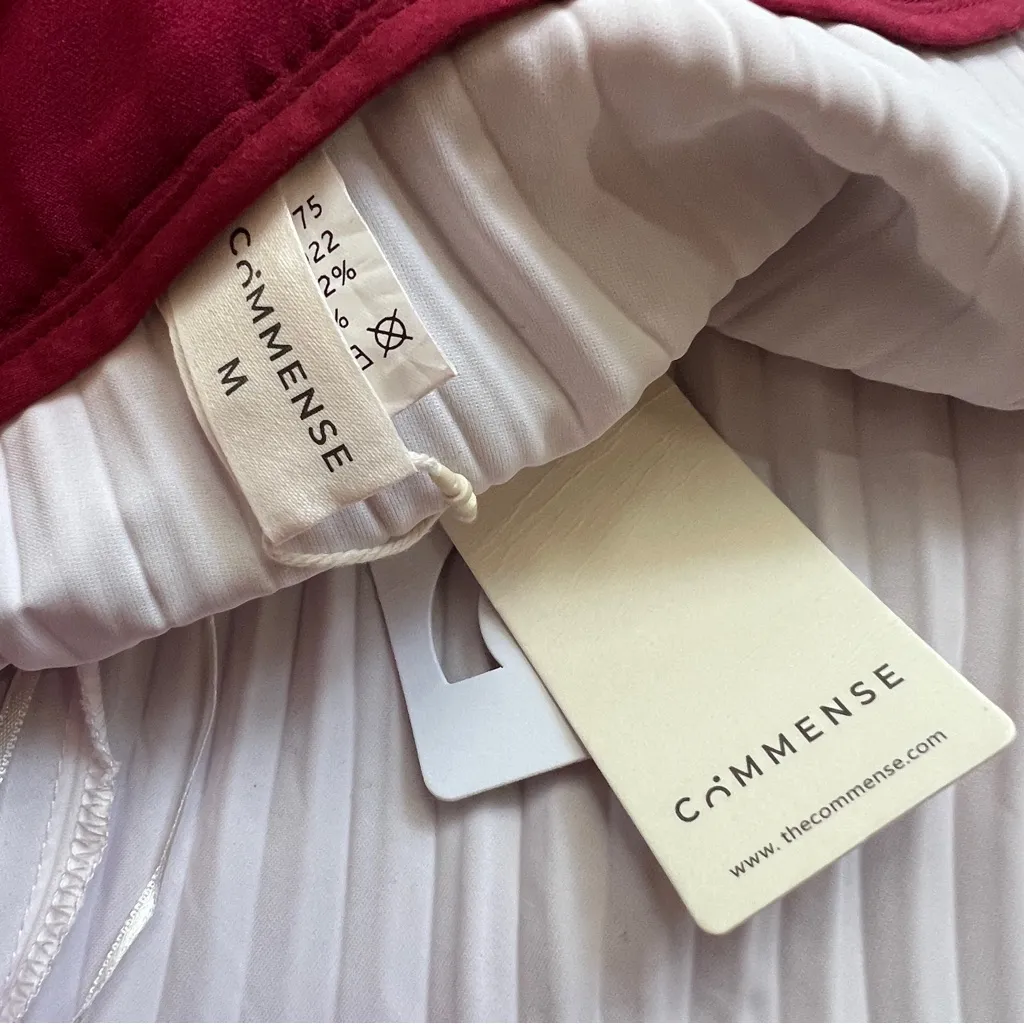 Commense Elegant Two Tone Burgundy Red and Light Pink Pleated Maxi Skirt NWT Size M - Image 10