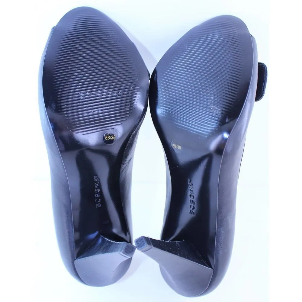 BCBG Bianca Black Leather Peep Toe Pumps Heels 6 M - Image 12