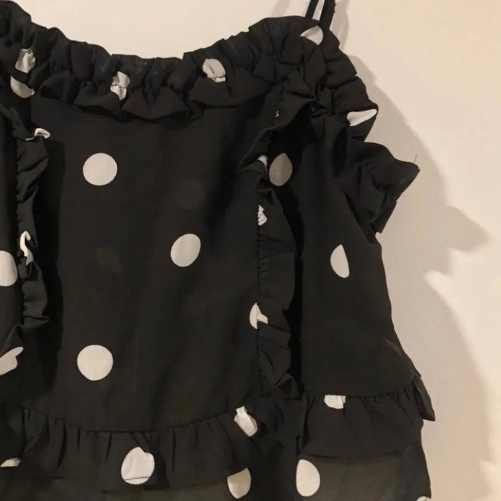 Romeo & Juliet Polka Dot Ruffle Cami Y2K - Image 4