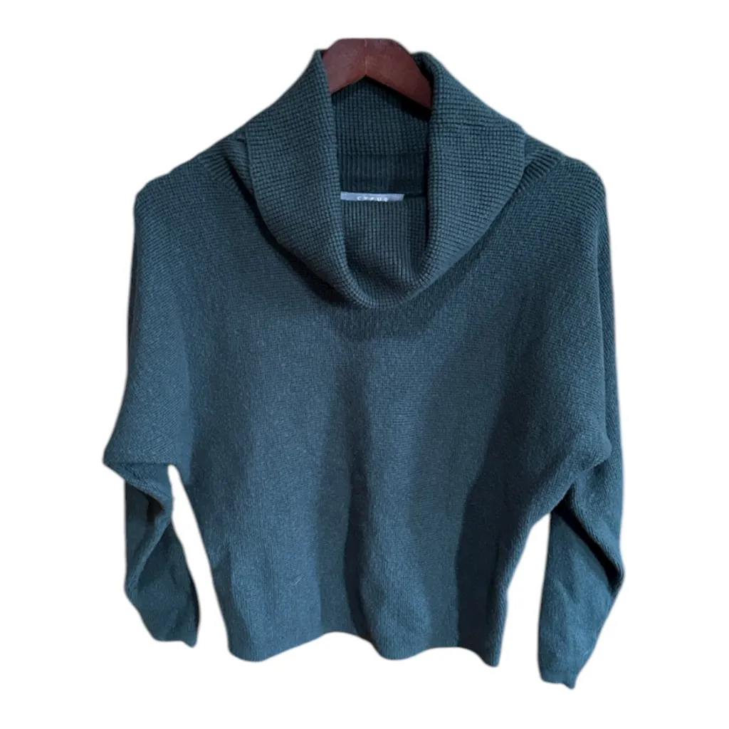 Cyrus Dark Green Cowl Neck Sweater - Image 2
