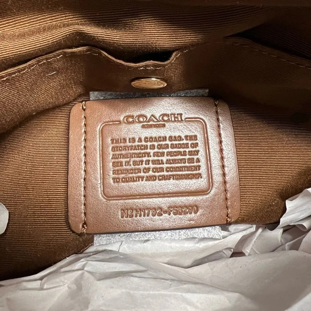 Coach Mini Christie Carryall Satchel Handbag Khaki/Saddle Msrp:$378.00 - Image 8