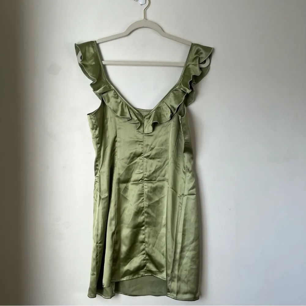 Princess Polly Jordana Green Satin Ruffle Mini Dress 8 - Image 9