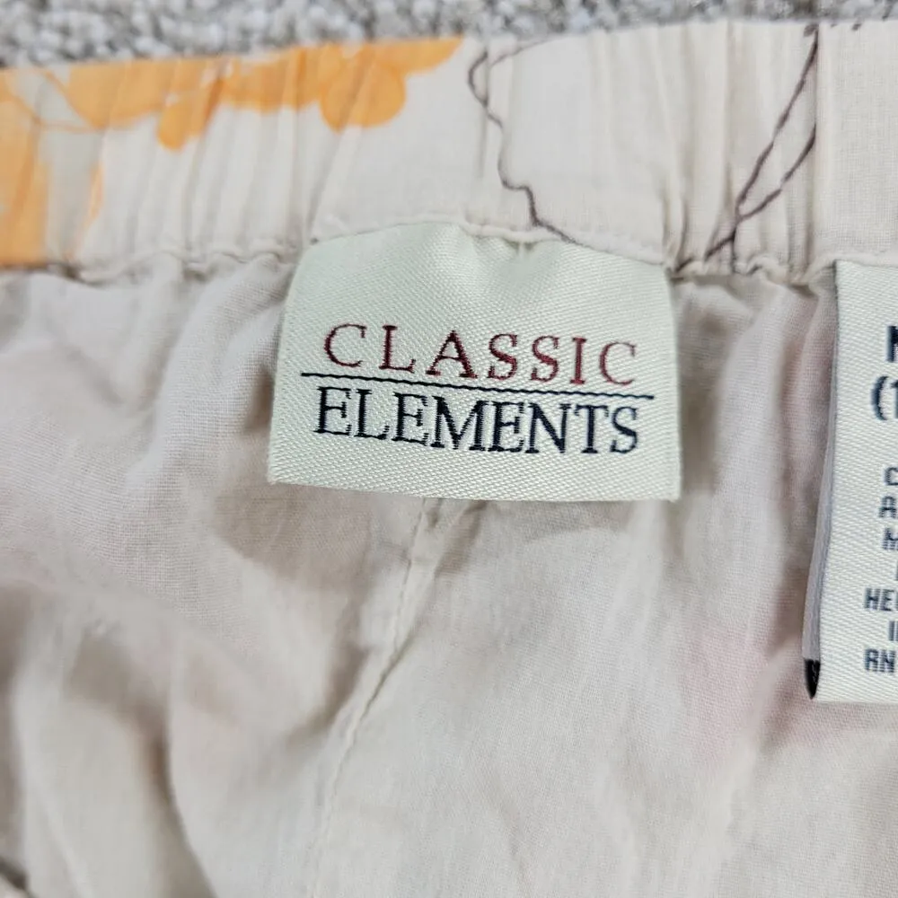 Vintage Classic Elements Skirt 10 Cream Pink Cotton Floral Tiered A-Line Flowy - Image 11