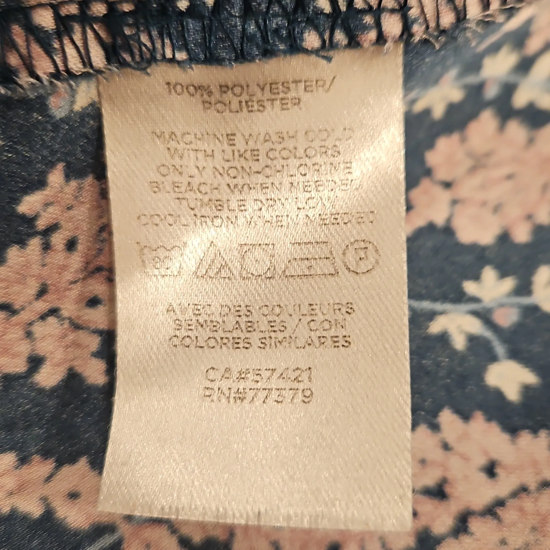 💕ANN TAYLOR💕 Button Down Shirt ~ Blue Lavender Floral Print Medium - Image 7