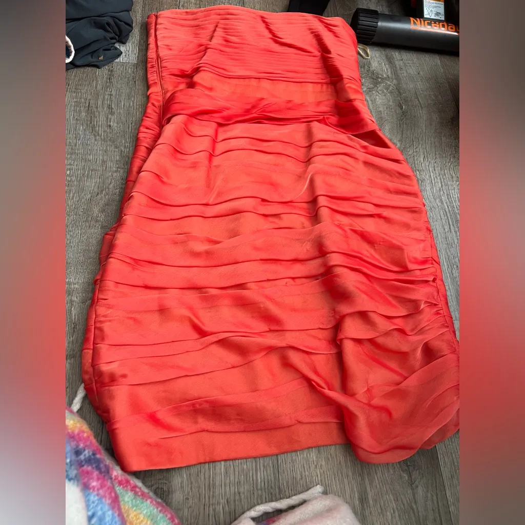 Monique Lhullier Elegant Strapless Orange Dress bridesmaid size 10 - Image 13