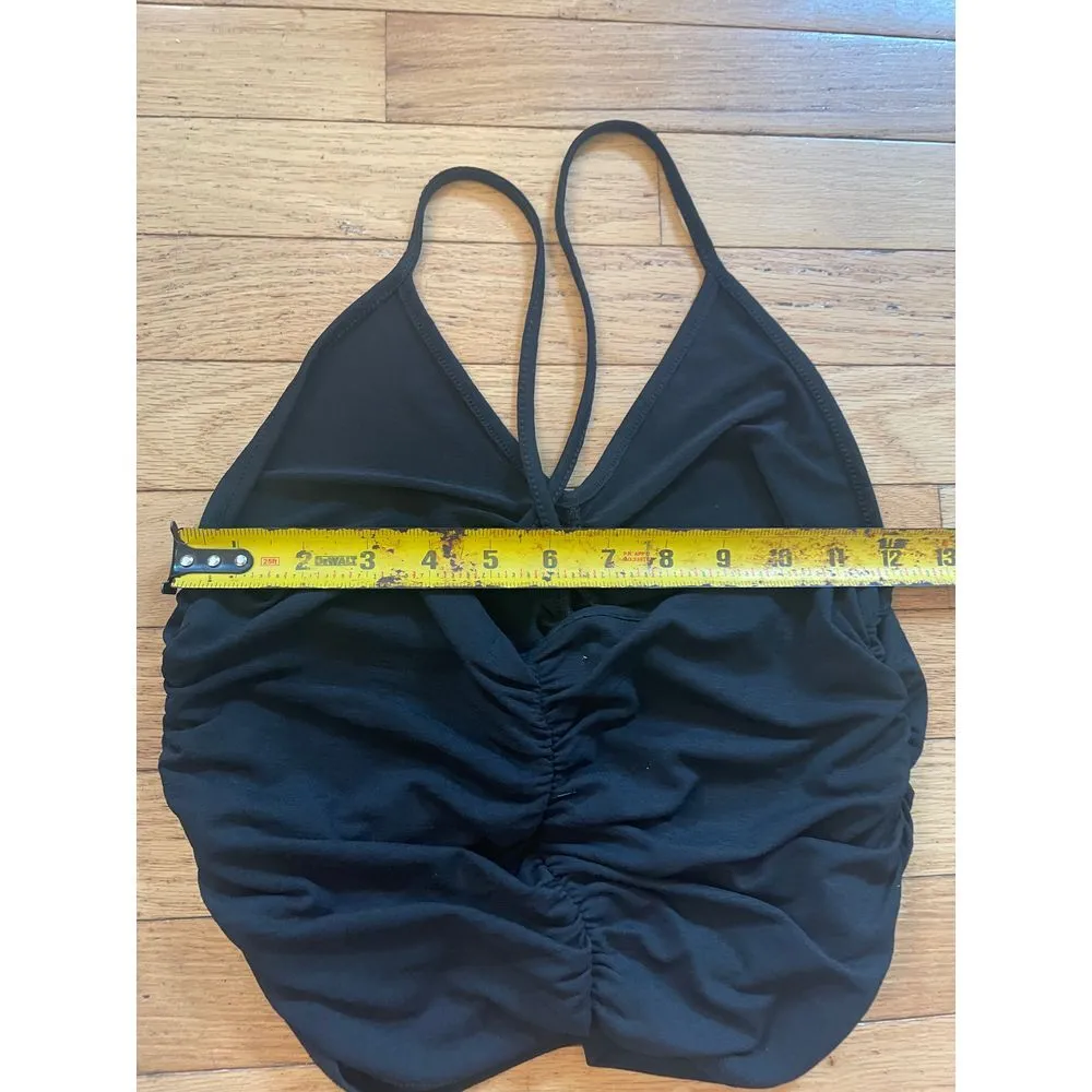 Urban outfitters y2k inspired‎ ruched black crop top size large - Image 3