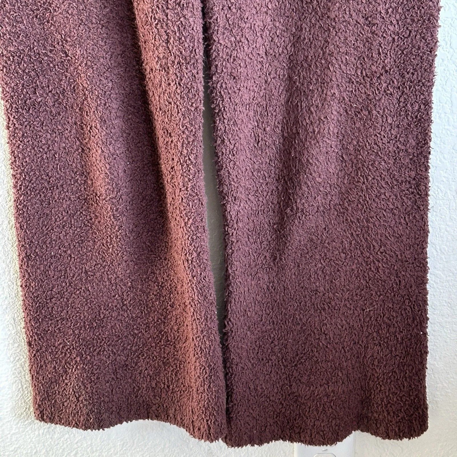 Skims Brown Cozy Knit Wide Leg Lounge Pants Garnet Bouclé Size S/M Size M - Image 13