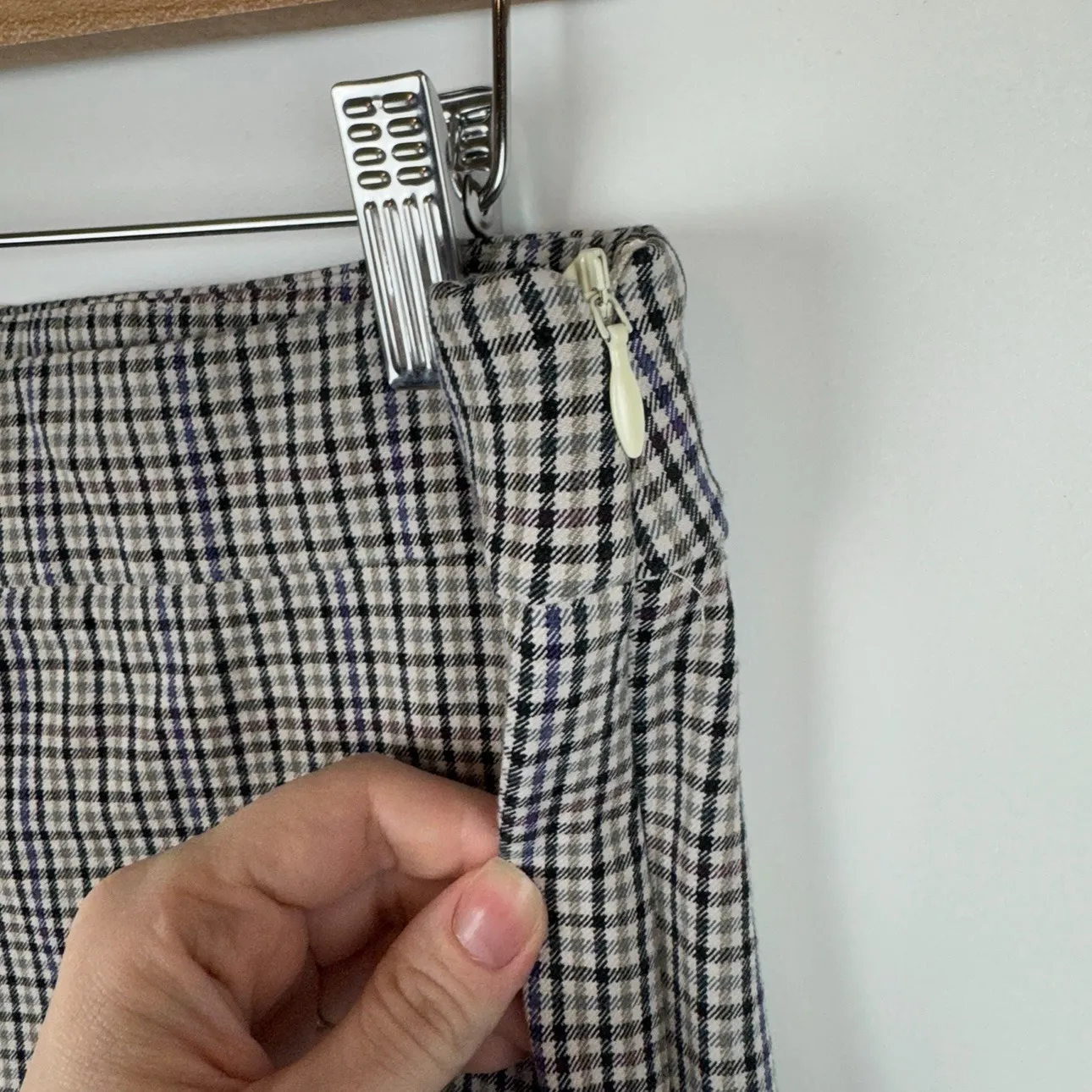 Talbots‎ Womens Chatham Ankle Pants Sz 8 Plaid Career Casual Side Zip Academia - Image 2