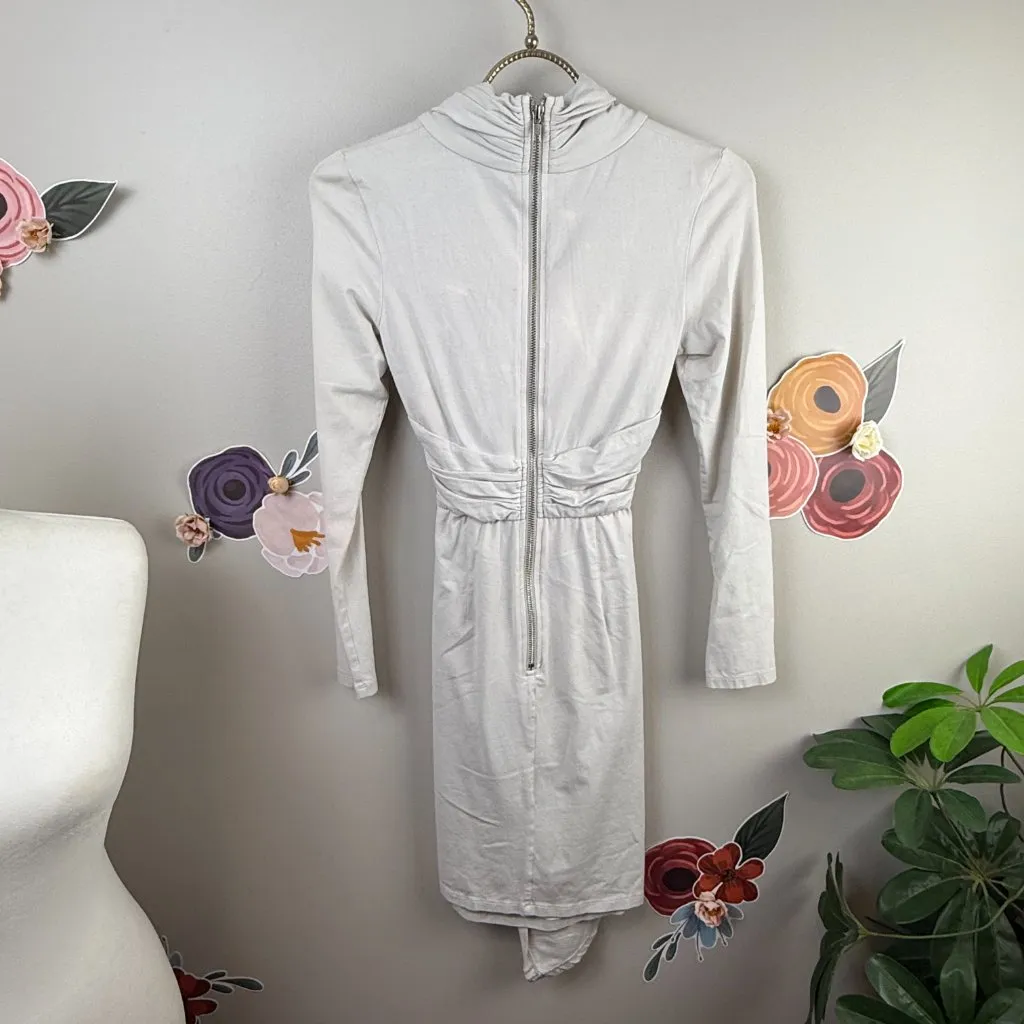 Tiger Mist Grey Abstract Cross Cut Mini Dress - Size - Small - Image 4