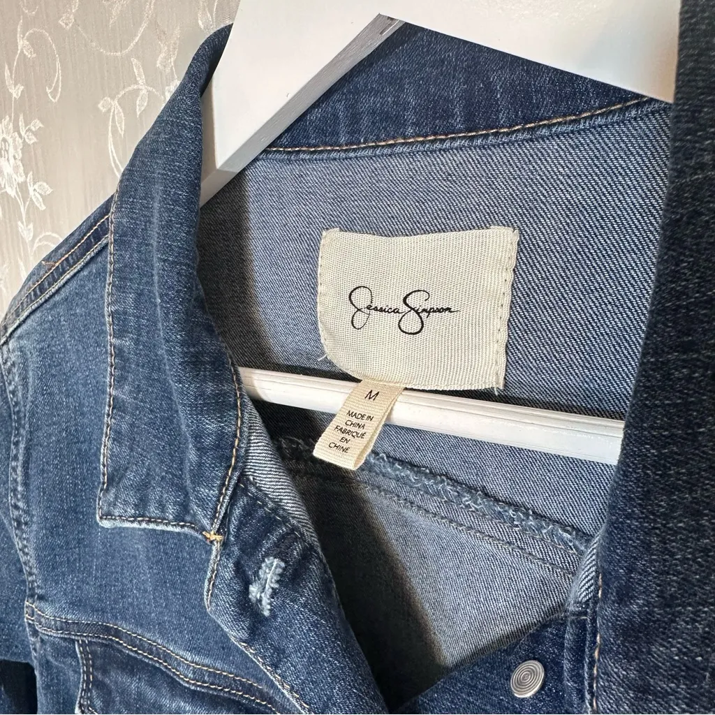 JESSICA SIMPSON Classic Blue Denim Jacket MEDIUM - Image 6