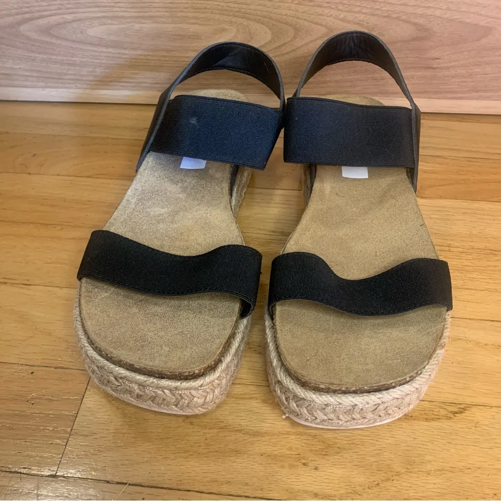 Steve Madden Jaklyn Espadrille Platform Sandals in Black - Size 9 - Image 3