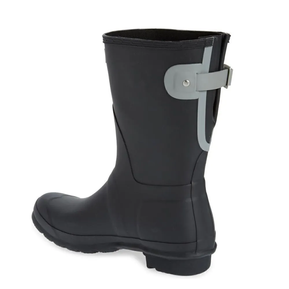 HUNTER Original Short Back Adjustable‎ Rain Boot, BLACK GRAY, Size 9, NWT - Image 9